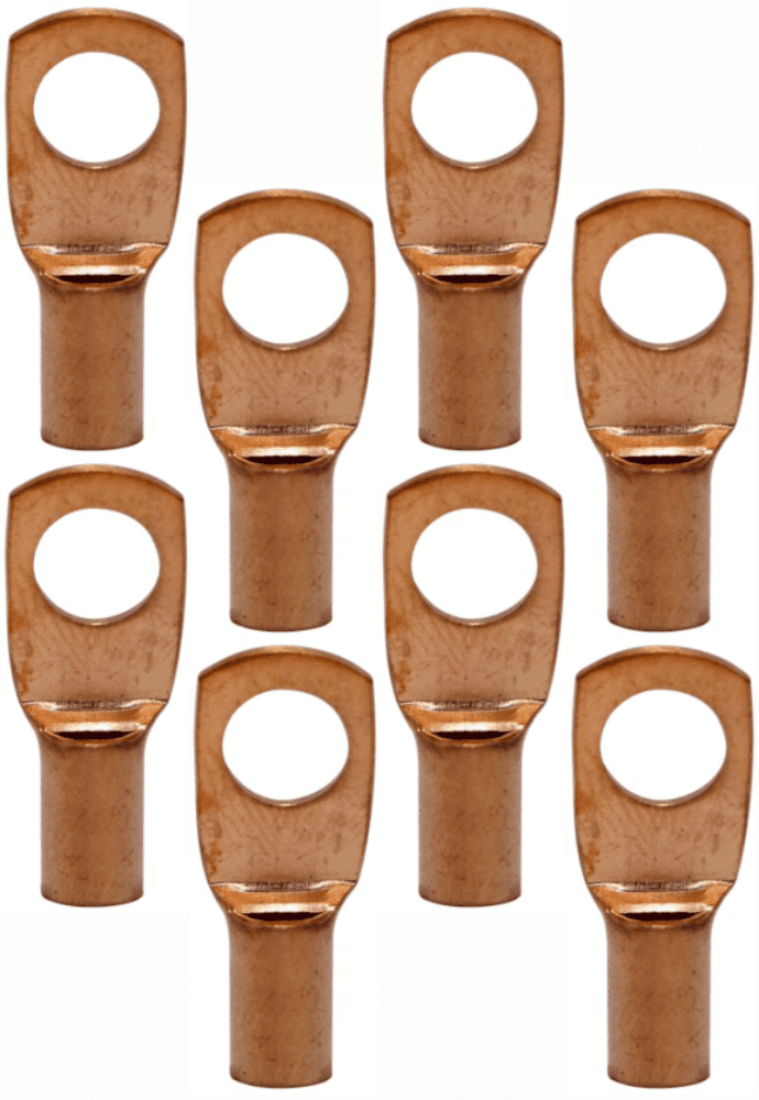 4 Pack Pipemen's Installation Solution 8g Copper Ring Terminal 1/4" IS-PTRC-8-8