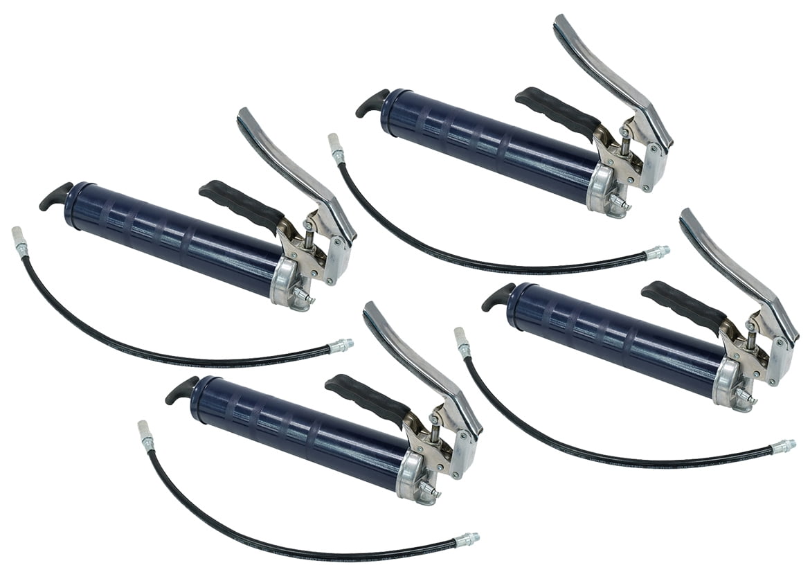 (4 Pack) Pistol Grip Grease Gun, 5000 PSI, 18" Hose, Capacity, 16oz Bulk/ 14oz Cartridge