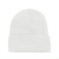 thumbnail image 1 of 4 Pack Plain Long Cuffed Unisex Beanies Skullies for Men and Women (White), 1 of 2