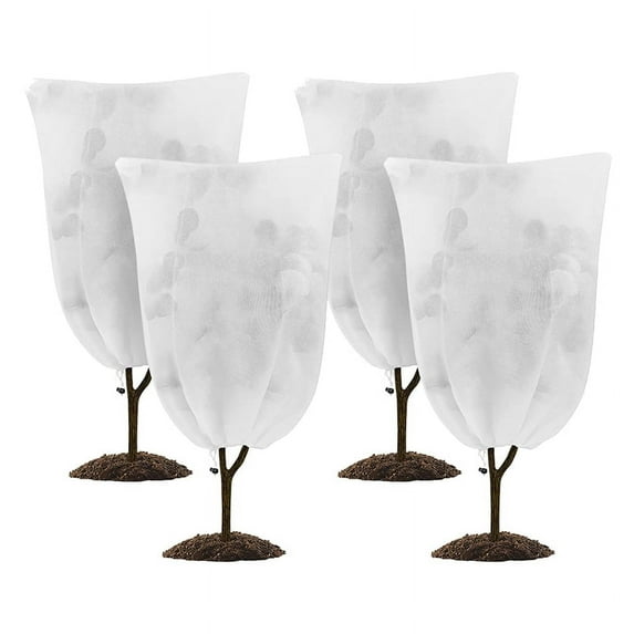 4 Pack Plant Covers Freeze Protection Winter Plant Covers Plant Cold Cover for Outdoor (White)