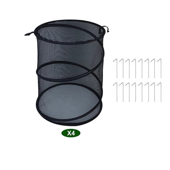 4 Pack Plant Covers, Garden Mesh Barriers To Protect Against Animals Like Deer Rabbits Chickens, 19.7"H X 13"D Insect Guard with Steel Frame for Seedlings Potted Flowers