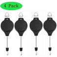thumbnail image 1 of 4 Pack Plant Hook Pulley, Retractable Plant Hanger Easy Reach Hanging Flower Basket for Garden Baskets Pots and Birds Feeder Hang High up and Pull Down to Water Or Feed, 1 of 6