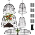 thumbnail image 1 of 4 Pack Plant Protectors from Animals, 4-in-1 Modular Chicken Wire Cloche Cages, Rust-Proof Garden Plant Covers to Keep Squirrel Rabbit Out, Adjustable Height 13" x 11.8" for Outdoor Vegetables, 1 of 6
