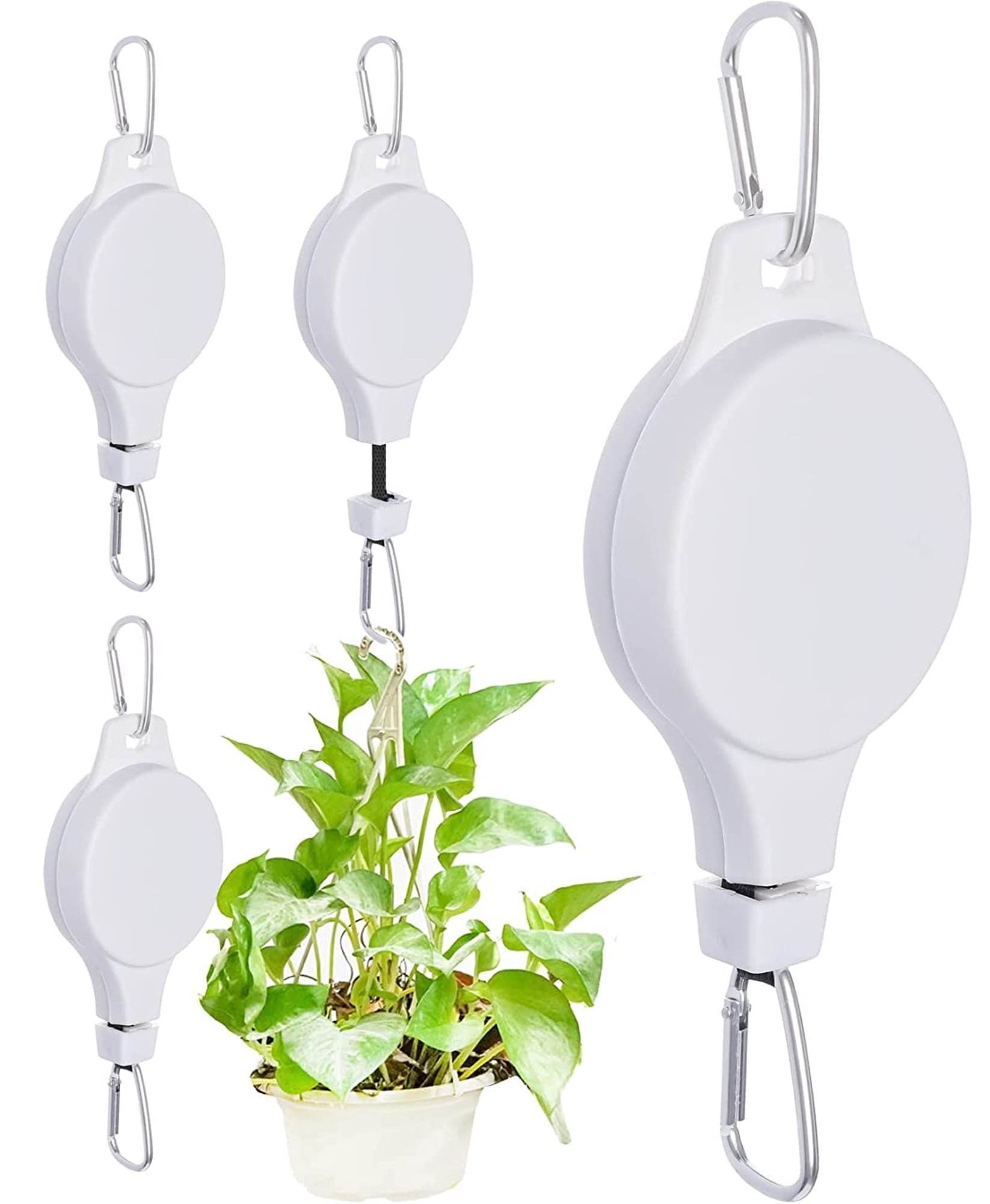 4 Pack Plant Pulleys Retractable Hanger, Easy Reach Plant Pulley