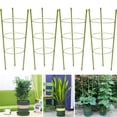 thumbnail image 1 of 4 Pack Plant Support Cage, Vine Trellis Support 17.7" Flowers Plants Cage Triple Plastic Pillar with 3 Adjustable Rings, Plant Stake Plant Support for Home Garden Balcony, 1 of 7