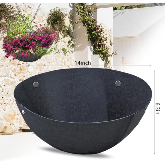 4 Pack Planter Basket Liners -  Felt Hanging Basket Replacement for Round Trough Window Boxes