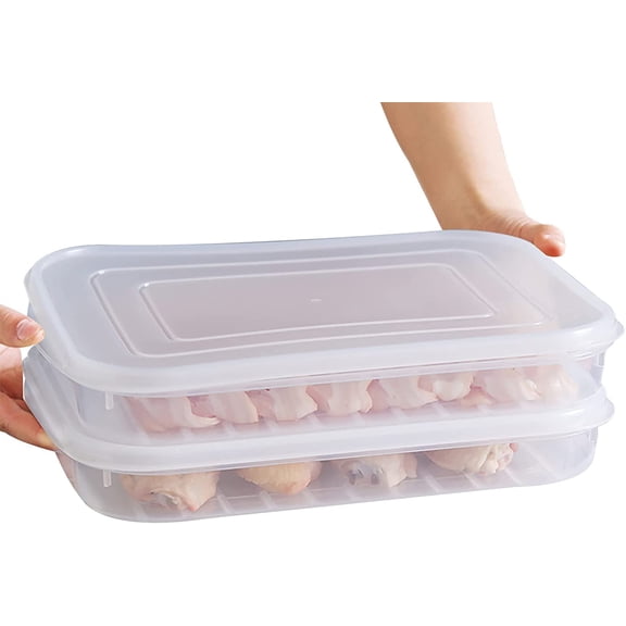4 Pack-Plastic Bacon Keeper with Lids Airtight, Deli Meat Cold Cuts Cheese Saver Food Storage Containers for Refrigerators, Freezer, Shallow Low Profile Christmas Cookie Holder (4)