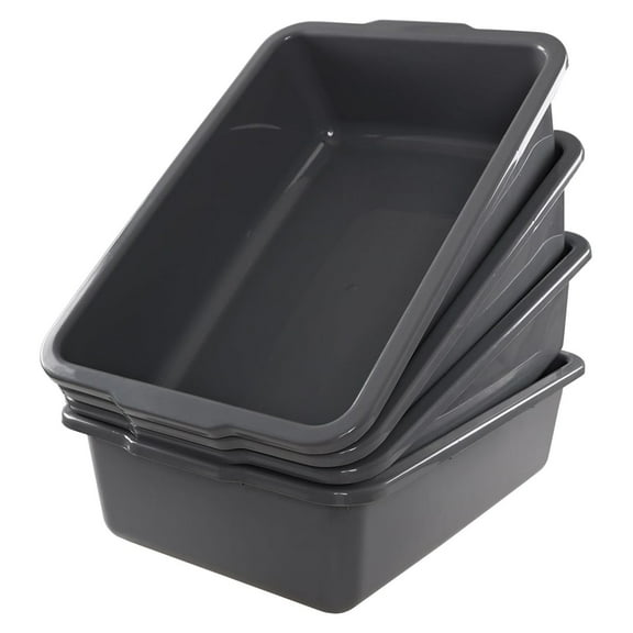 4-Pack Plastic Bus Box/Utility Box, Tote Box, 32 Liter