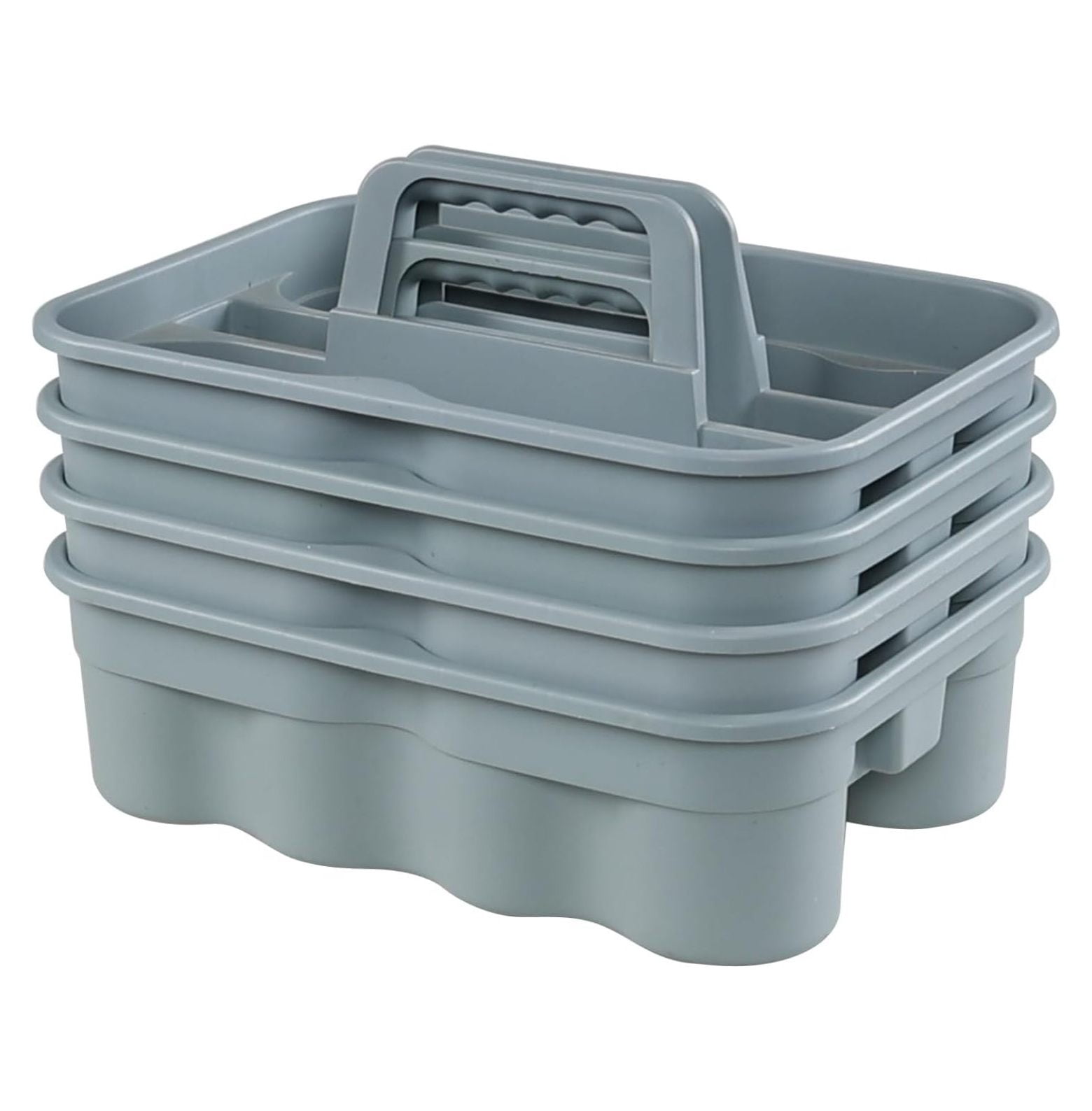4-Pack Plastic Cleaning Tool Storage Caddy, 2 Compartment Caddy with ...