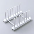 thumbnail image 1 of 4 Pack Plastic Dish Rack Plate Rack Stand Pot Lid Holder,Kitchen Cabinet Organizer for Bowl,Cup,Cutting Board and More,Desk Mail Sorter Organizer 6 Slots, 1 of 3