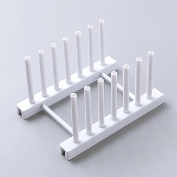 4 Pack Plastic Dish Rack Plate Rack Stand Pot Lid Holder,Kitchen Cabinet Organizer for Bowl,Cup,Cutting Board and More,Desk Mail Sorter Organizer 6 Slots