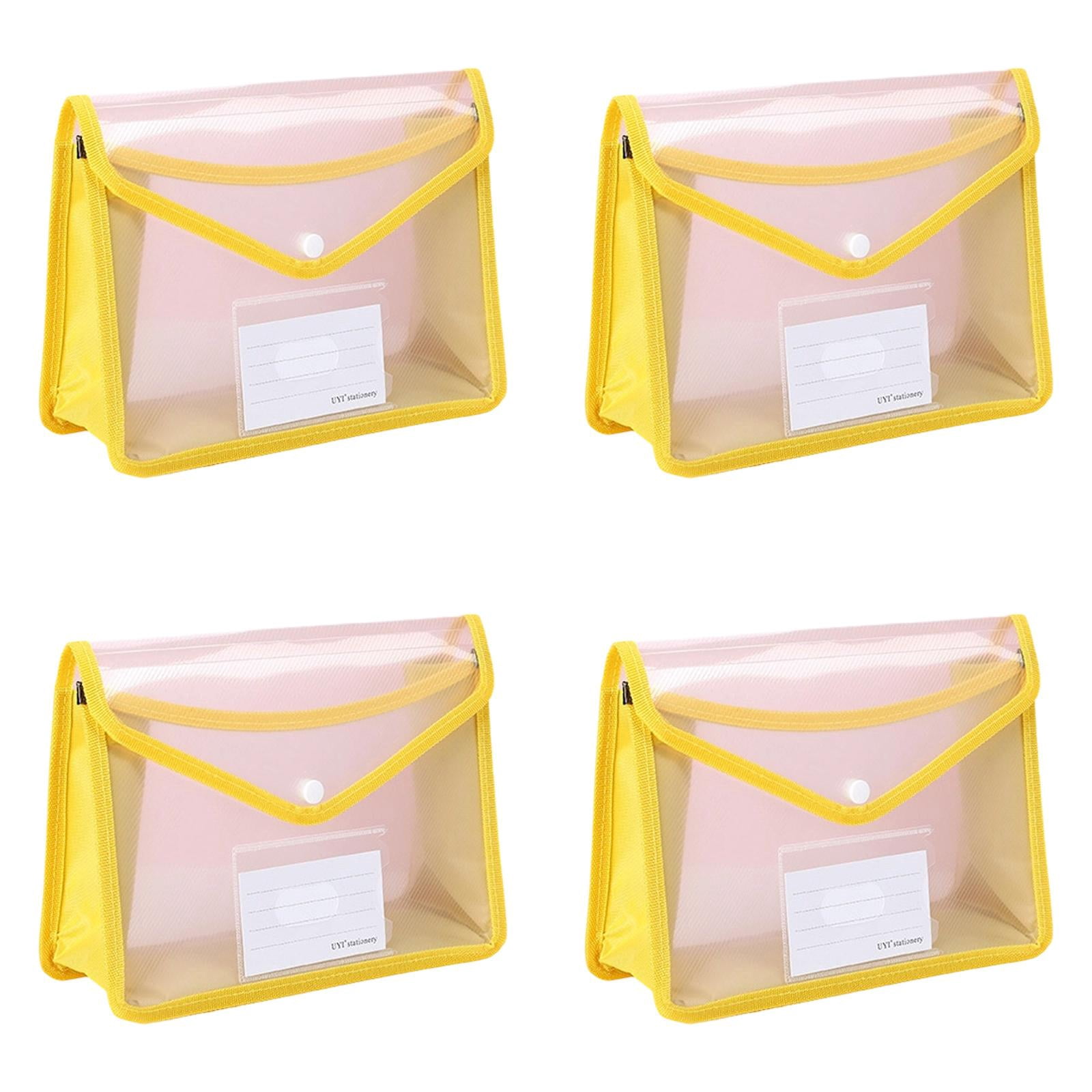 4 Pack Plastic Expanding File Folder,Transparent envelopes with Snap ...