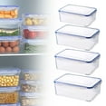 thumbnail image 1 of 4 Pack Plastic Food Storage Containers With Lids BPA-Free Airtight Thickened Clear Boxes For Meal Prep Fruits Vegetables Pantry Fridge Freezer Organization (S/M/L/XL), 1 of 5
