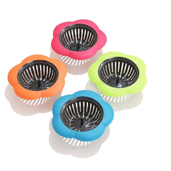 4 Pack Plastic Kitchen Sink Drain Strainers, 4.5 Inch Sink Strainer Basket for Food Scraps and Kitchen Drains, TIKA