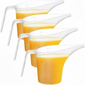 4 Pack Plastic Measuring Funnel Pitcher with Long Spout, 1000ml Large Capacity for Kitchen Bakeware