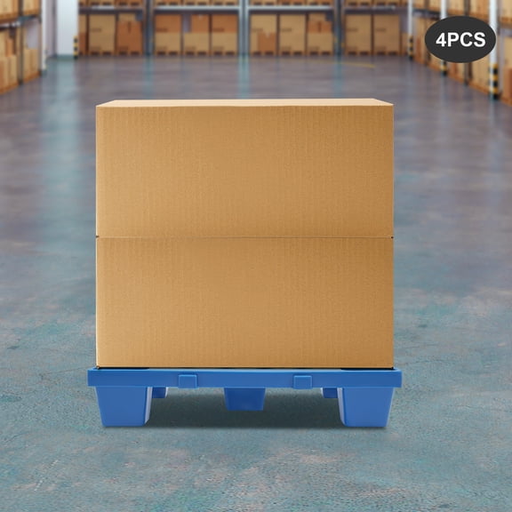 4 Pack Plastic Pallet 19.711.83.9 in, Heavy Duty HDPE Pallet 220 Lbs Capacity, Stackable Warehouse Pallet for Garage Storage, Splicing Design