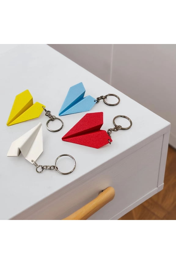4 - Pack Plastic Paper Airplane Keychains | Colorful & Fun, Lightweight & Durable, Perfect for Kids and Adults