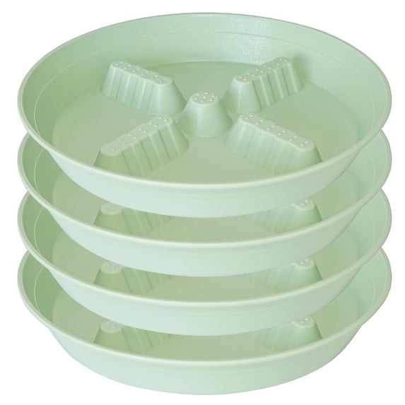 4 Pack Plastic Plant Saucers 8, 10, 12, 14, 17 Inch Heavy Duty Drip ...