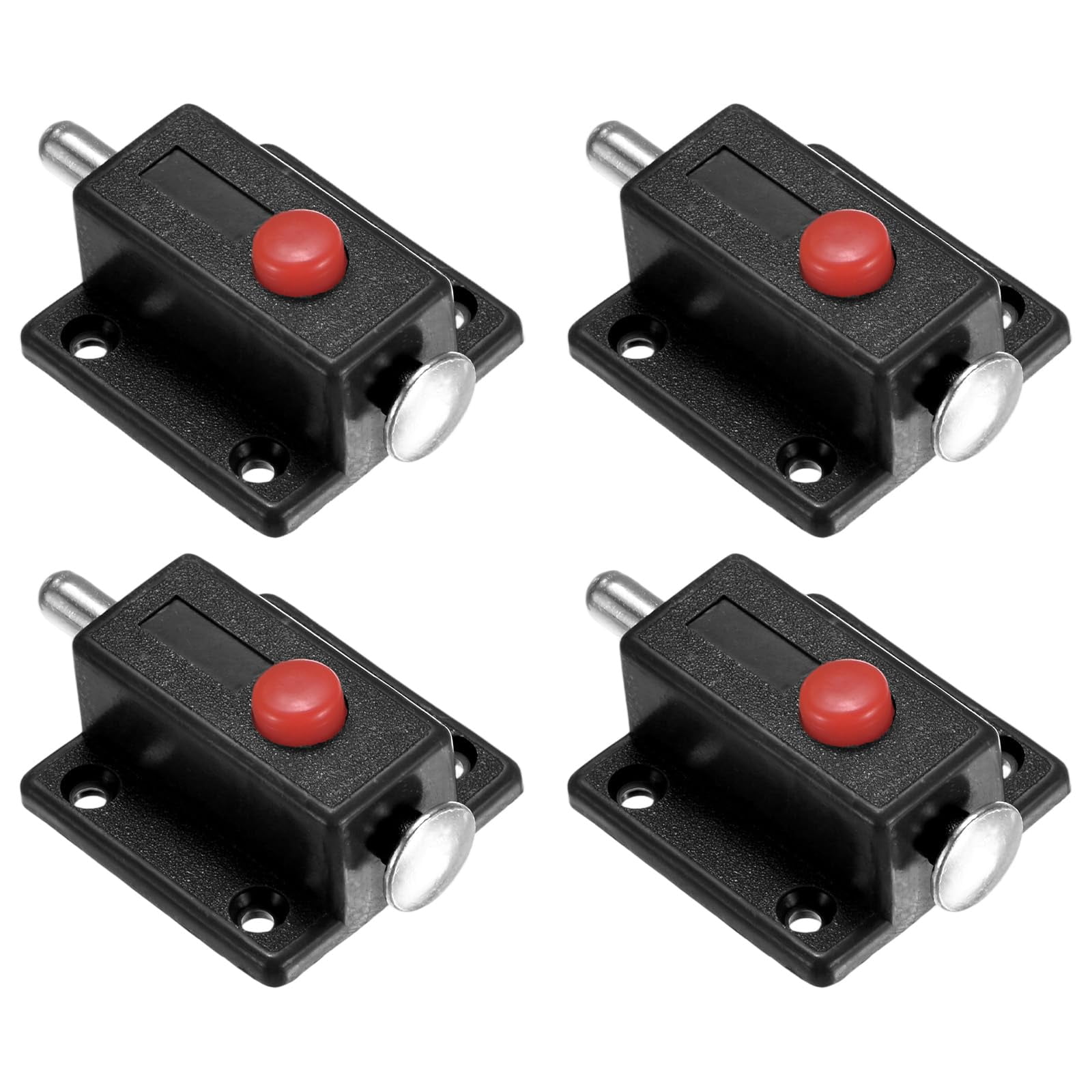 4-Pack Plastic Push Button Spring Loaded Latch, 1.5x1.4 In/37x36mm ...