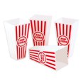 4 Pack Plastic Red White Striped Classic Popcorn Box Containers for