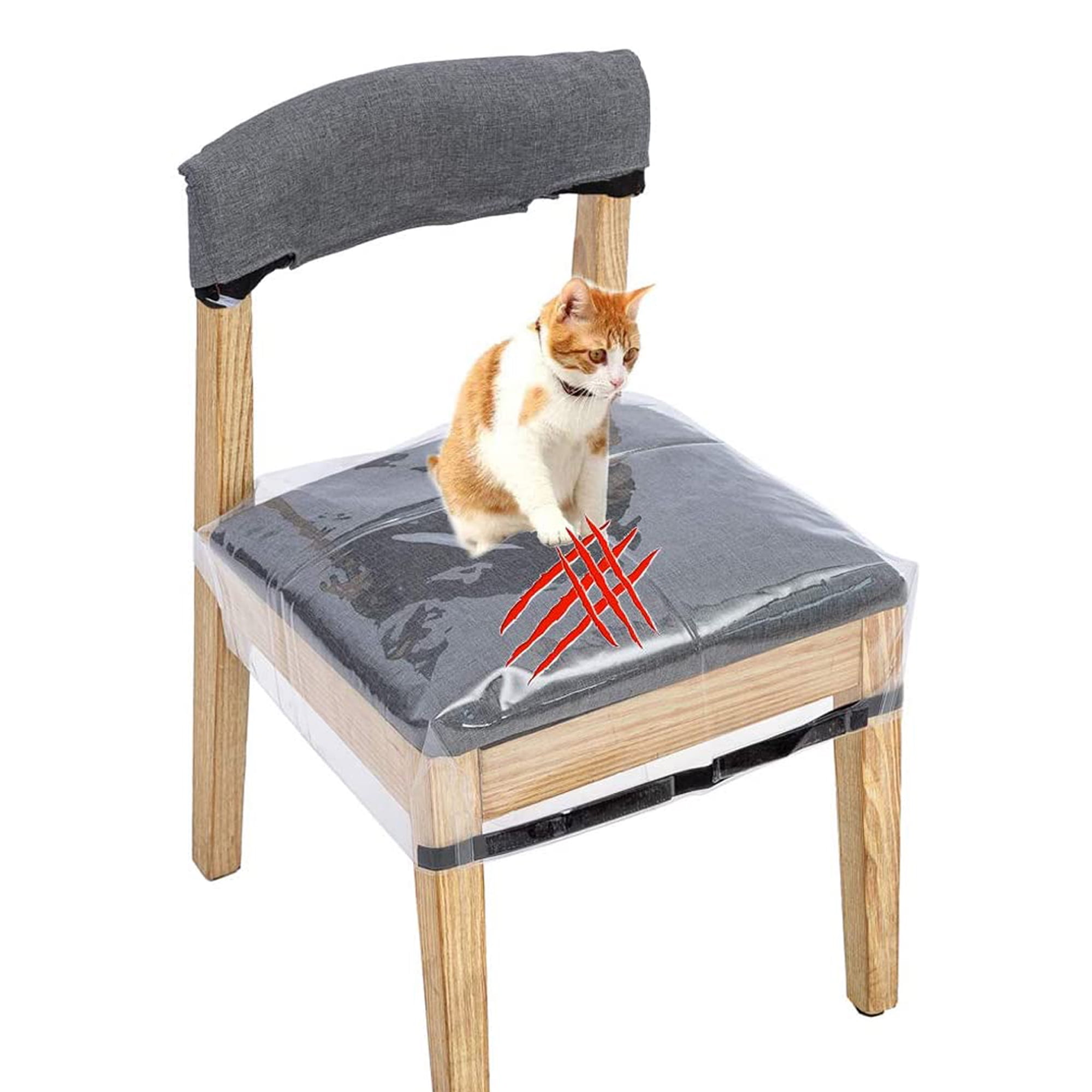 4 Pack Plastic Seat Covers For Dining Room Chairs Cover, Clear Pvc