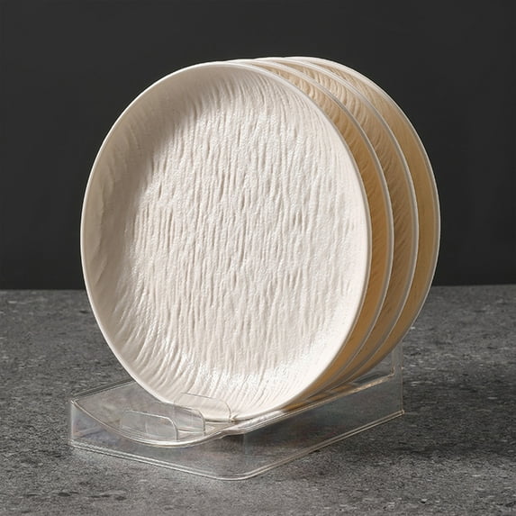 4-Pack Plastic Serving Trays, Reusable Square Plates Unbreakable Dishwasher Safe for Kitchen, Camping, Parties, Stackable Dinner Trays