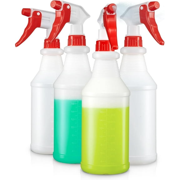 4 Pack Plastic Spray Bottles 24 OZ Leak Proof, Adjustable Nozzle, Empty Spray Bottles For Cleaning Solutions, Plants, Pet, Or Diy Spray Bottle
