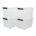 thumbnail image 1 of 4-Pack Plastic Storage Box, 50 L Clear Large Storage Bin with Wheels, 1 of 7