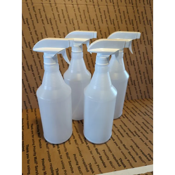 4 Pack Plastic Trigger Spray Bottle 32 Oz Chemical Resistant Sprayer