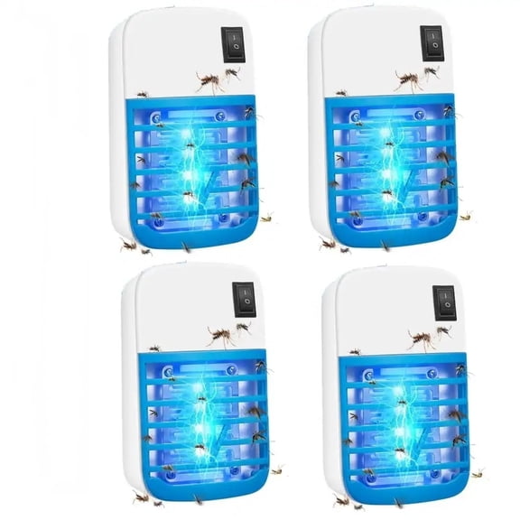 4 Pack Plug in Bug Zapper Indoor Mosquito Zapper, Fly Traps Electric Mosquito Kiler Gnat Trap with LED Light for Living Room, Home, Kitchen, Bedrooom, Office