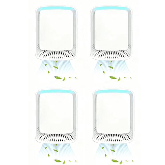 4 Pack Plug-In Negative Ion Air Purifier - Filterless Quiet Air Cleaner for Home, Bedroom, Office, Kitchen, Bathroom, Pet Room (White)