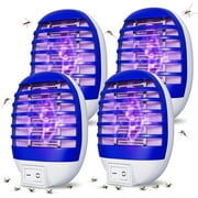 4 Pack Plug in Bug Zapper Indoor for Flying Insect Mosquito, Electronic Mosquito Zapper Gnat Traps with LED Light for Patio