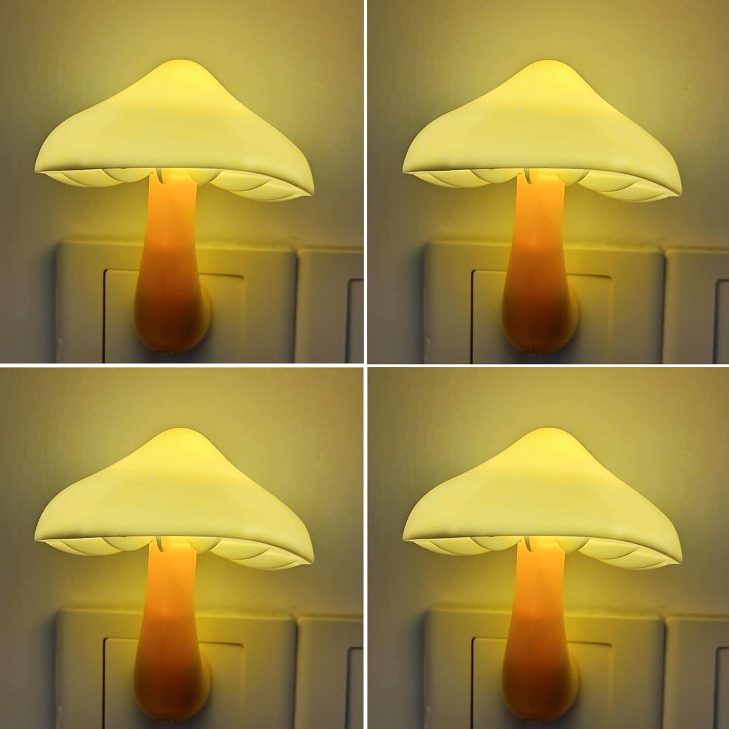 4 Pack Plug in Night Light, Mushroom Light LED Nightlights for Kids