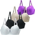 thumbnail image 1 of 4-Pack Plus Size Lace Underwire Bras - Sexy Push-Up Lingerie 34-44 B-Dd Cup, Black Women's Underwear 34/75 36/80 38/85 40/90 42/95 44/100 Bcde Cup Bra Sexy Lace Bra for Women Lingerie Plus, 1 of 3