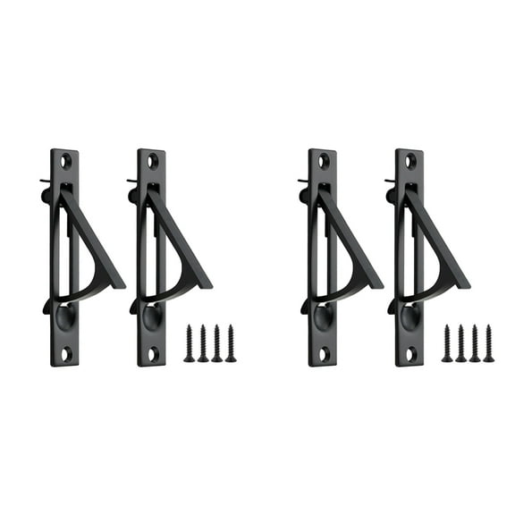 4 Pack Pocket Door Pull Solid Pocket Door Flush Edge Pull Pocket Door Handles in Matte Black