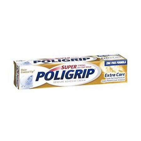 4 Pack - PoliGrip Super, Denture Adhesive Cream, Extra Care - 2.2 oz Each