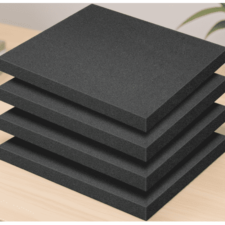 4 Pack Polyurethane Foam Sheets, 16 x 12 x 1.5 Inch Cuttable Foam Inserts for Toolbox, Camera Case and Storage