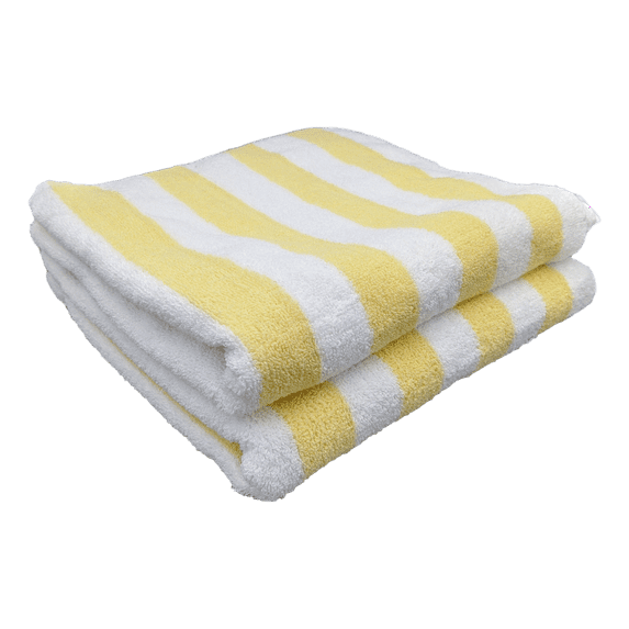 4 Pack Poolside Beach Pool Spa Towels Striped Pineapple & White 100% Cotton 30" x 70"