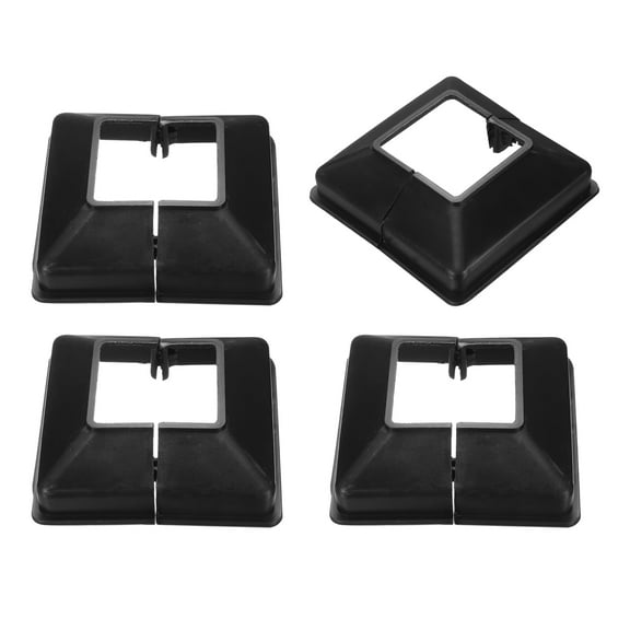 4 Pack Post Base Cover, 3.5x3.25 (Internal Size 1.5x1.5) Split Style Post Skirt, Porch Column Wrap for Post Fence Deck Cable Railing Baluster Stair Rails, Black