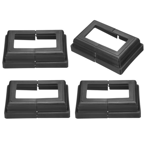 4 Pack Post Base Cover, 4.75x3.25 (Internal Size 1.5x3.25) Split Style Post Skirt, Porch Column Wrap for Post Fence Deck Cable Railing Baluster Stair Rails, Black