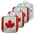 thumbnail image 1 of 4 Pack Pot Holders,Kitchen Essential, Potholder Set,Canadian Flag With Maple Leaf Symbol, 1 of 6