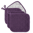 thumbnail image 1 of 4 Pack Pot Holders for Kitchen Heat Resistant Pot Holders Sets Oven Hot Pads Terry Cloth Pot Holders for Cooking Baking(7"x 7",PURPLE), 1 of 8