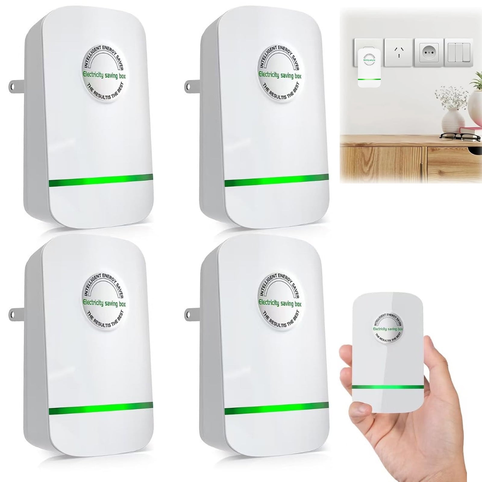 Diceevil 4 Pack Power Saver Energy Saving Device Power Saver