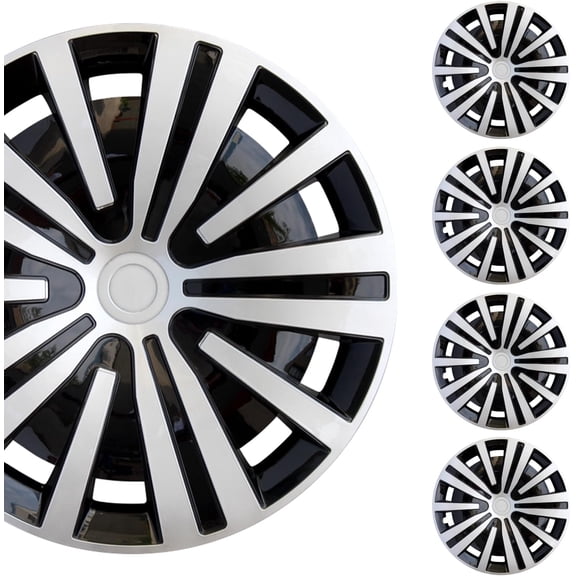 Premium 15" Wheel Rim Cover Hubcaps OEM Style Replacement Snap On Car Truck SUV Hub Cap - 15 Inch Set (4-Pack)