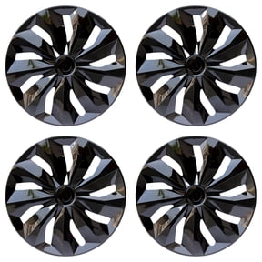 (4-Pack) Premium 16" Black Wheel Rim Cover Hubcaps OEM Style Replacement Snap On Car Truck SUV Hub Cap - 16 Inch Set