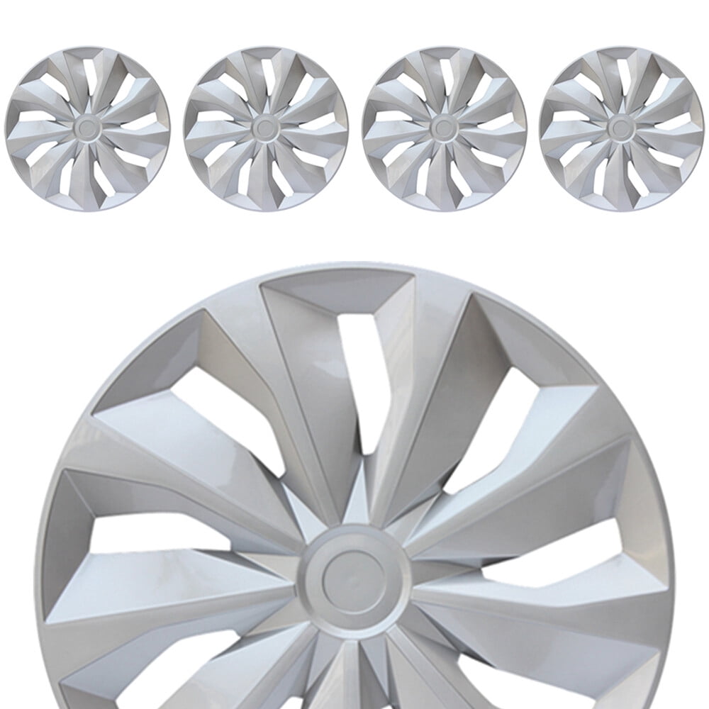 (4-Pack) Premium 16" Silver Wheel Rim Cover Hubcaps OEM Style Replacement Snap On Car Truck SUV Hub Cap - 16 Inch Set