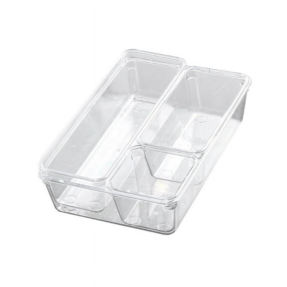 4-Pack Premium Acrylic Drawer Organizer Trays Crack-, Multi-Use Trays