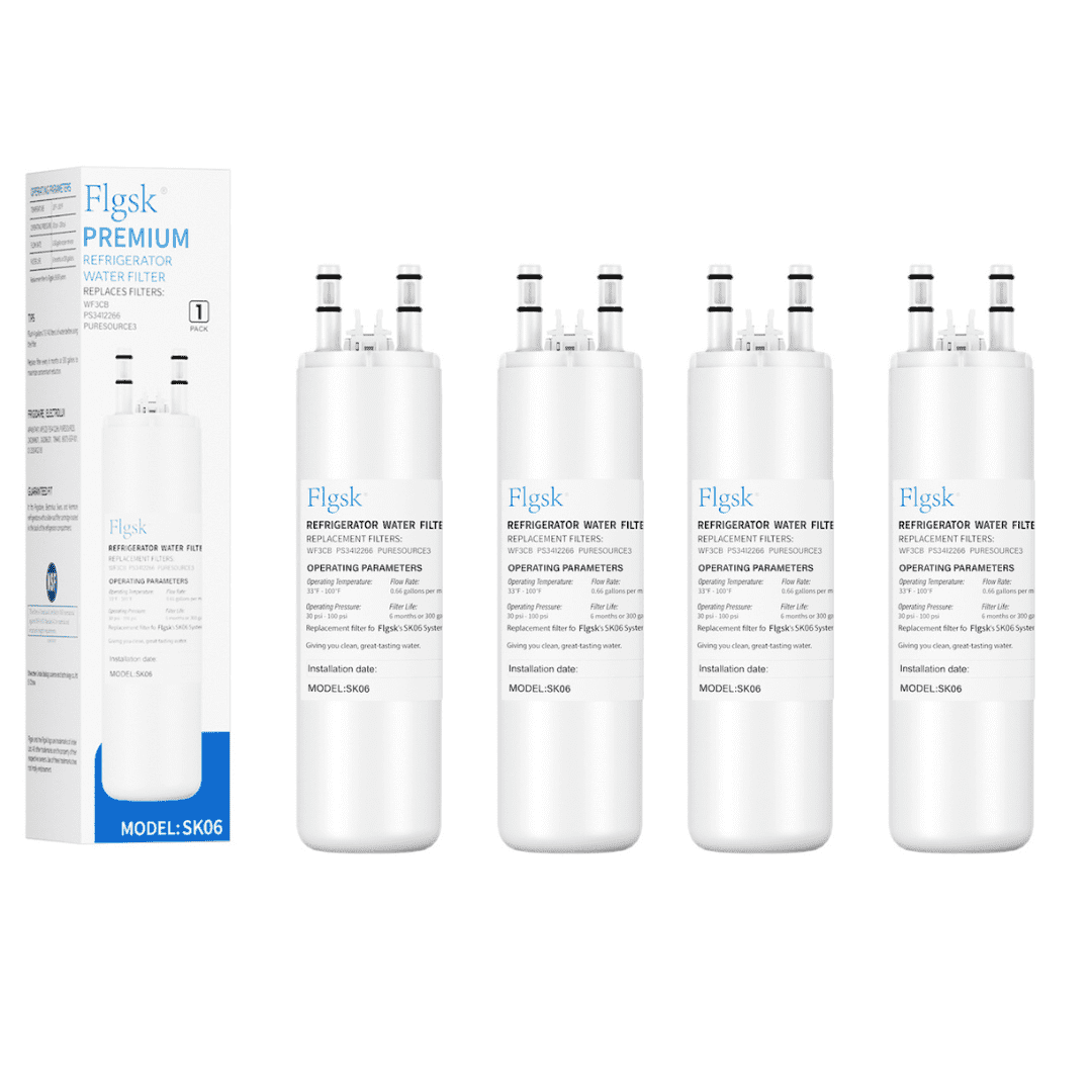 4 Pack Premium Fridge Replacement Filter For WF3CB, Pure Source 3, WF425, 706465, 242069601