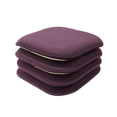 GoodGram Memory Foam Non Slip Chair Cushions, Purple, 4 Pack