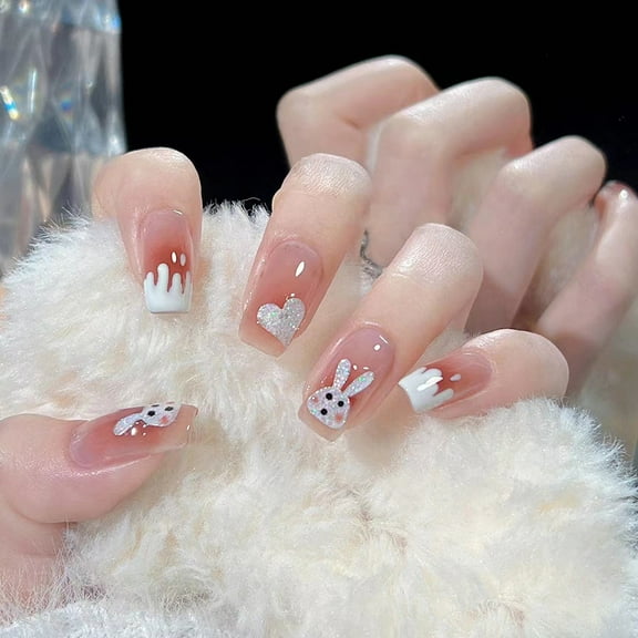 4-Pack Press on Nails - 96 Pieces Long-Wear, Glossy Finish, Quick Stick, No Glue Needed, Perfect for Dance, Party, Daily Wear, Fashionable Nail Art for Women/Girls